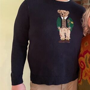Polo by Ralph Lauren Navy Sweater with Bear Design